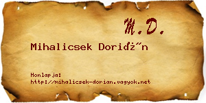 Mihalicsek Dorián névjegykártya
